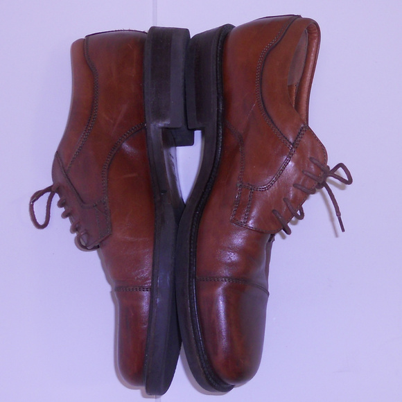 Vtg Johnston & Murphy Oxford Laceup 10.5 Italy Brown main image 7